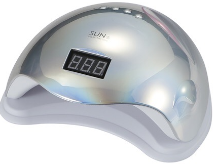 картинка Лампа маникюрная LED/UV Sun5 48W таймер 10,30,60,99/120сек цвет Серебро призма ЭК от магазина Каприз
