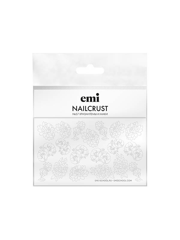картинка Наклейки для ногтей NAILCRUST Трафареты-слайдеры №57 Хризантемы и маки E.mi от магазина Каприз
